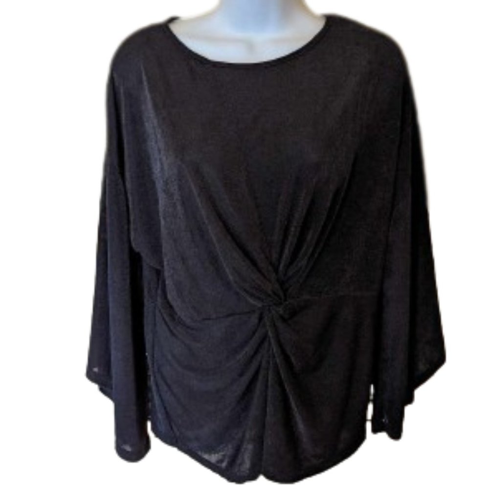---  Black Stretch Top with Knot Size Large